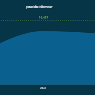 Diagramm der geradelten Kilometer