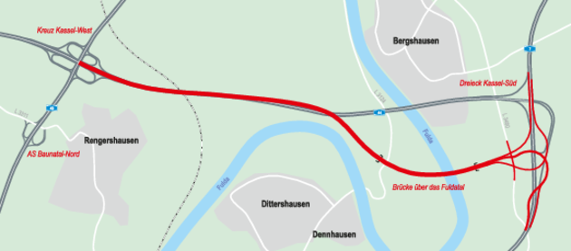 Lageskizze der Bergshäuser Brücke