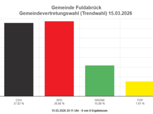 Diagramm der Ergebnisse der Gemeindewahl (Trendwahl)