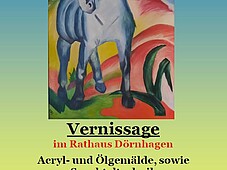 Plakat der Vernissage Acryl- und Ölgemälde, sowie Spachteltechnik