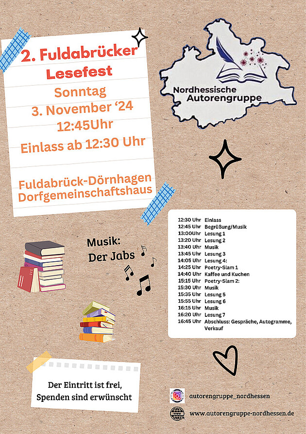 Plakat 2. Fuldabrücker Lesefest