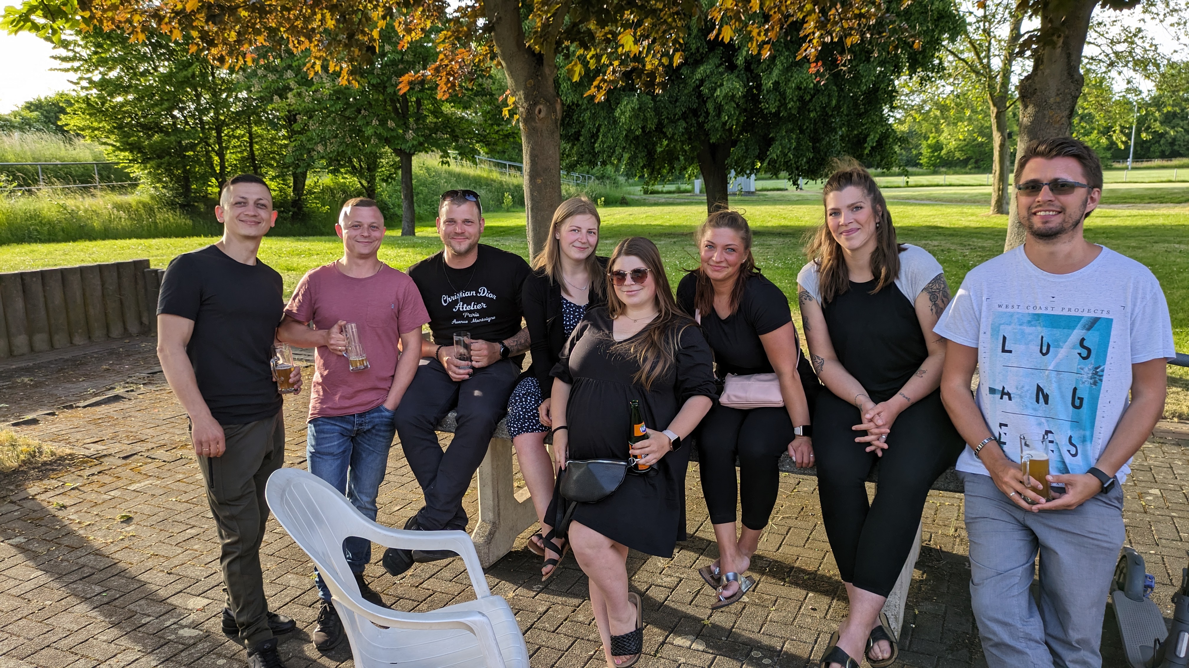 Besucher von Peters Feier