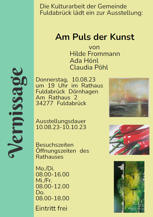 Plakat Vernissage "Am Puls der Kunst"